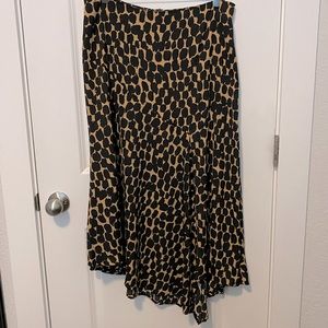 Fun Black/Gold Print Asymmetrical Skirt